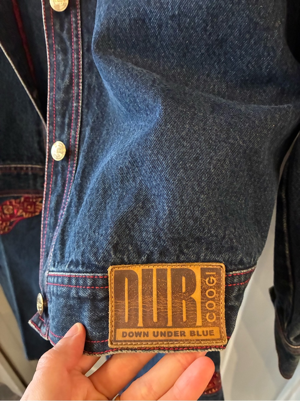 COOGI Dark Blue Denim 2-Piece Matching Set with Red Trim - Picture 6 of 10